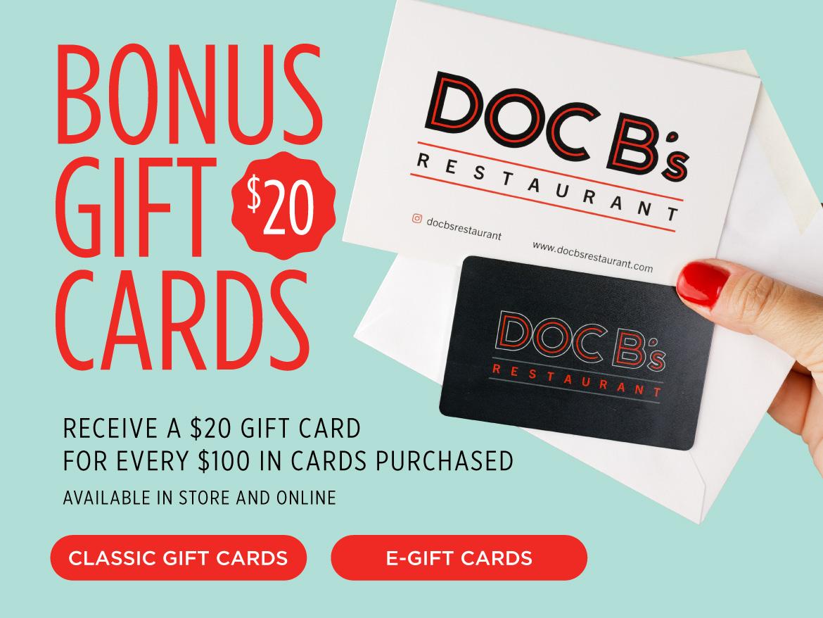 Bonus $20 for every $100 in gift card purchases